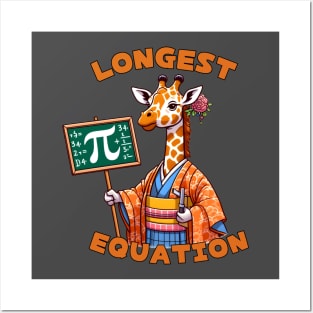 Pi day giraffe Posters and Art